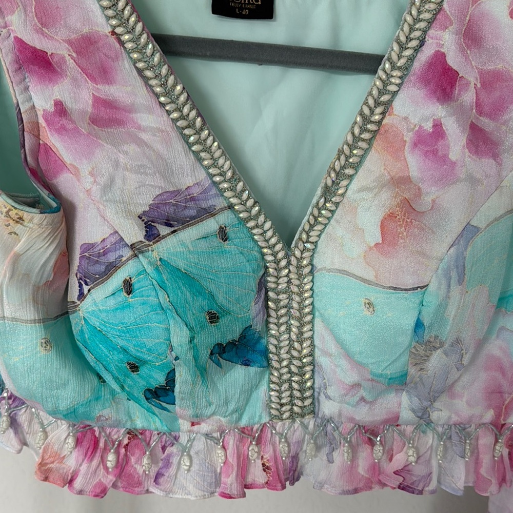 Floral Palazzo Pants Set - Multicolor - Picture 5 of 6